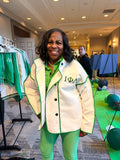 White and Green Jacket