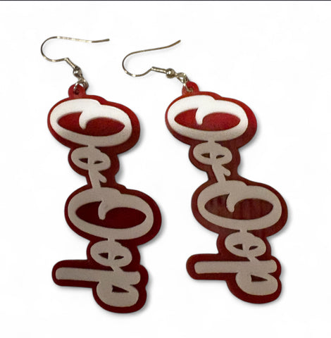 Oo-Oop acrylic earrings