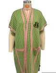 AKA Houndstooth Duster in Pink and Green