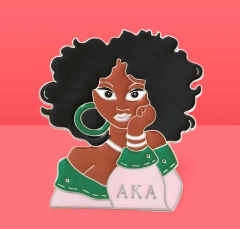 AKA Black Girl Large Pin