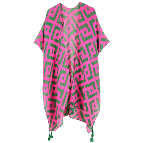 Pink  Abstract Kimono