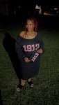 Black Delta off the shoulder sweatshirt Dress