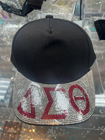 Black Rhinestone Delta Cap