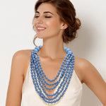 Beaded in Blue Layered Necklace