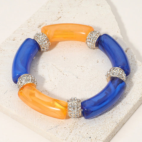 Blue and Yellow Rhinestone Bracelet