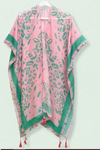 Pink and green leopard kimono