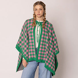 Checker board Pink and Green Cape