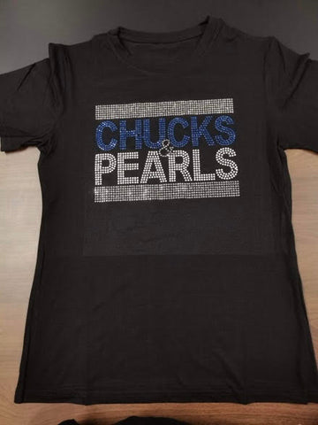 Blue and White Chucks and Pearls