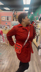 Clear Red trimmed crossbody