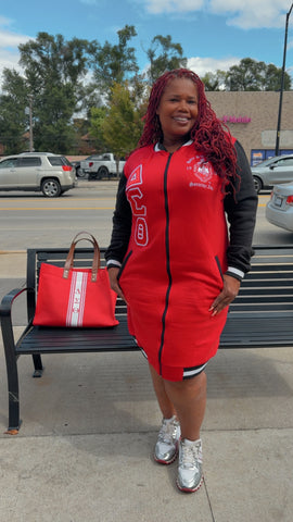 Delta red jersey dress