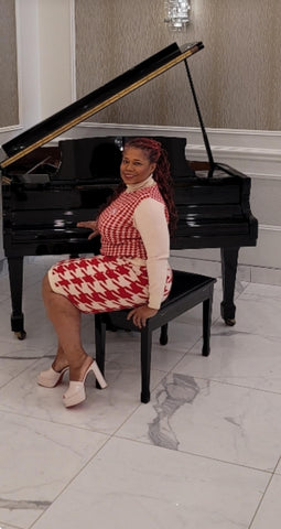 Delta Houndstooth Skirt Set