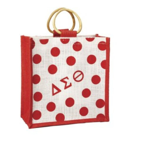 Polka Dot Mini Jute Bag