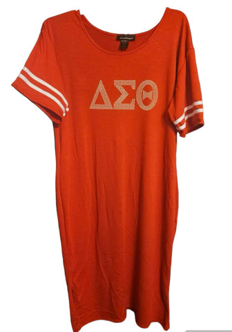 Delta Red Pearl Shirt Dress