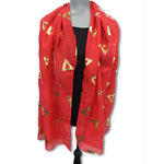 Delta Red Gold triangle Scarf
