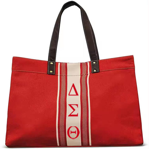 Delta red striped tote  Preorder