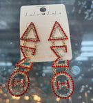 Delta Rhinestone Dangling Earrings