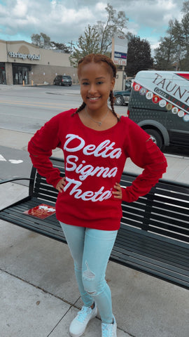 Delta Chenille Ripped Sweatshirt