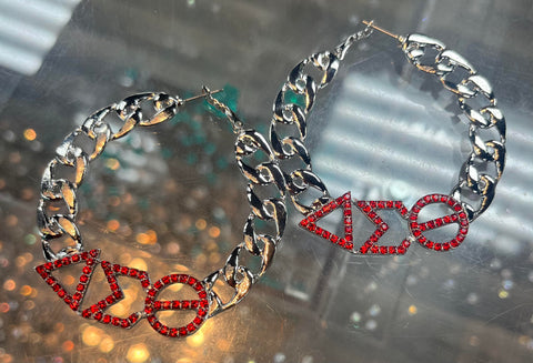 Delta Chain Hoop Earrings
