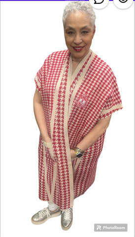 Delta Houndstooth  long cardigan
