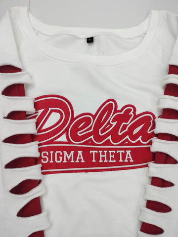 Delta Ripped w red lining sweatshirt