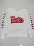 Delta Ripped w red lining sweatshirt