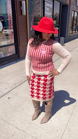Houndstooth two piece Sweater Suit