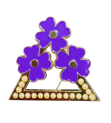 Violet Pyramid Brooch