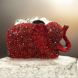 Red Rhinestone Elephant Clutch