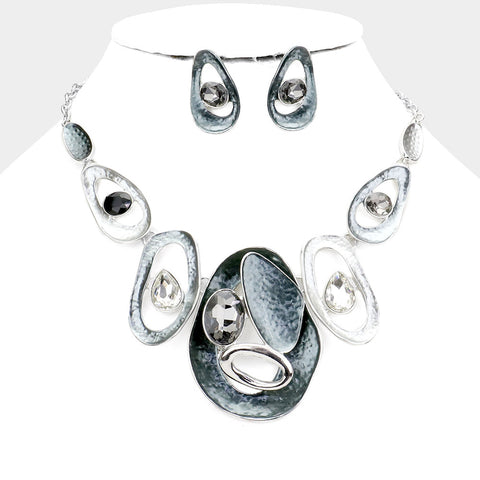 Etched in Stone Necklace in Black