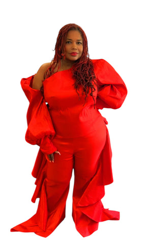 Devastating Red Pants Set