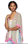 Geo Pink and Green Poncho