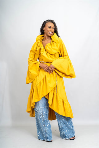 Gold Ruffled Duster