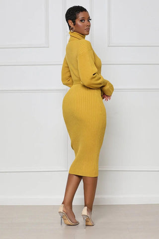 Gold Sweater Dress