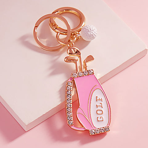 Pink Golf Keychain