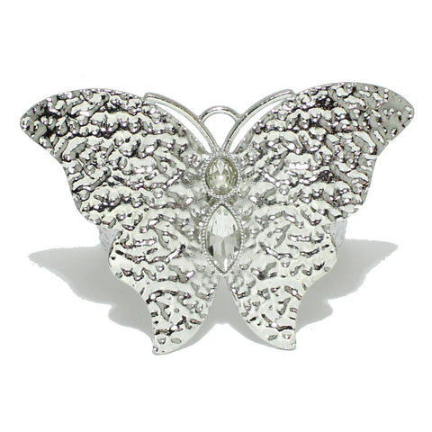 Silver Hammered Butterfly Bracelet