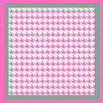 Houndstooth Pink/Green Satin Scarf