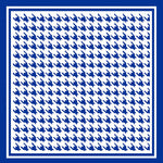 Houndstooth Blue/White Satin Scarf
