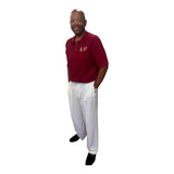 Crimson Woven quarter zip polo