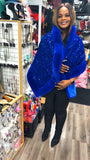 Blue sequin wrap