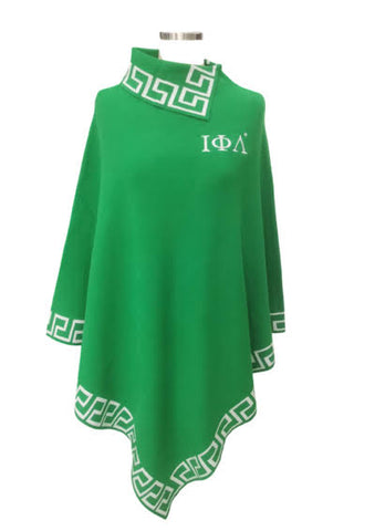 Iota  Phi Lambda Greek Key Poncho