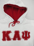 Kappa white chenille red lined hoodie
