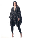 Leopard Print Wrap Shawl in Black