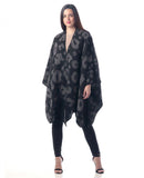 Leopard Print Wrap Shawl in Black