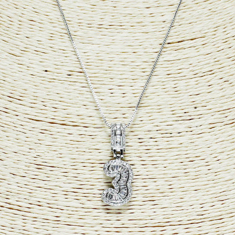 Number 3 Three necklace