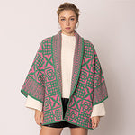 Pink and Green Tiles Cardigan