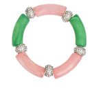 Pink and Green Tubular Bracelet