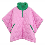 Pink and green Puff Poncho