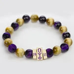Purple and gold stone bracelet
