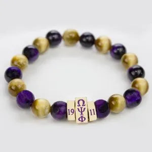 Purple and gold stone bracelet