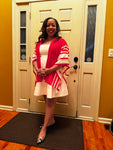 Red and white Poncho